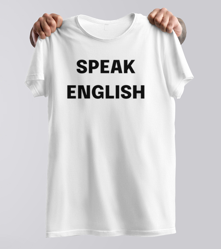 John Rocker Speak English American Flag Background T-Shirt