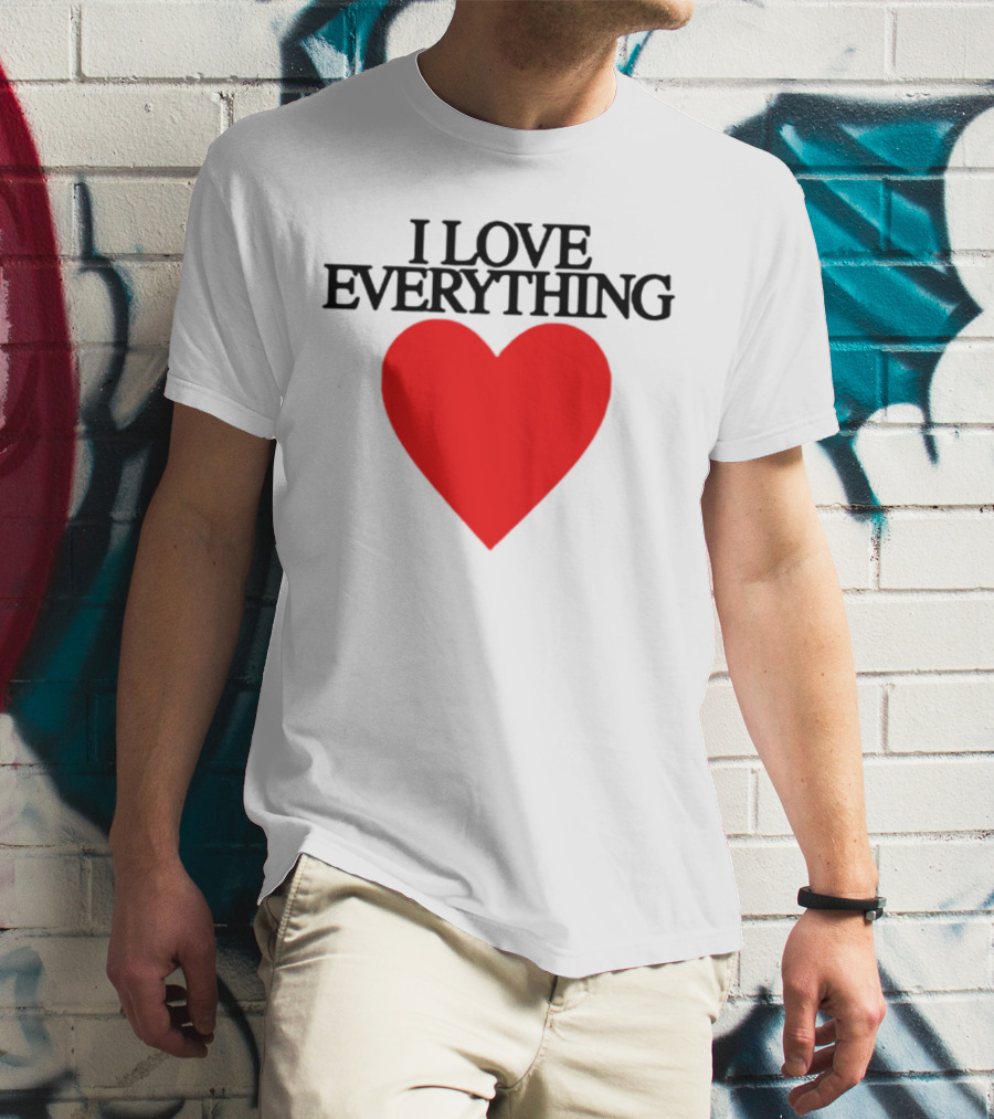Mira Joyce I Love Everything Heart Red Graphic Style T-Shirt