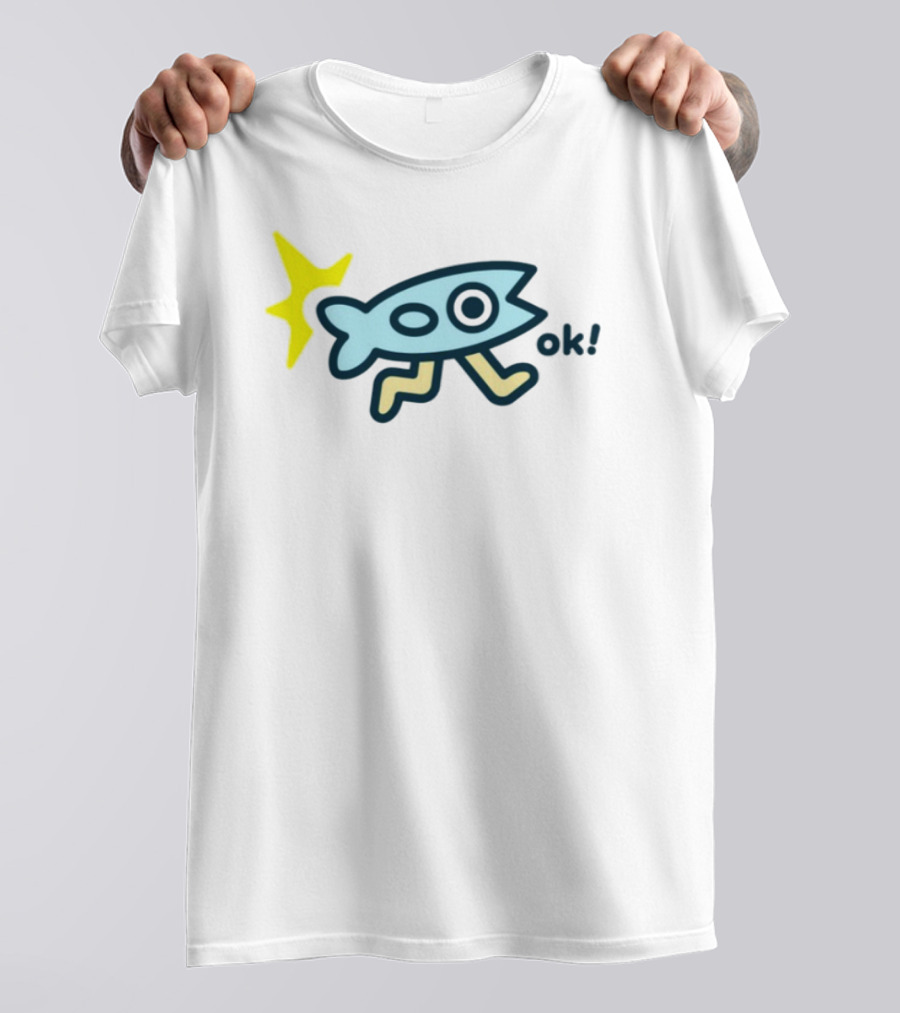 Oksuperday Fish With Legs And Star Icon Ok T-Shirt