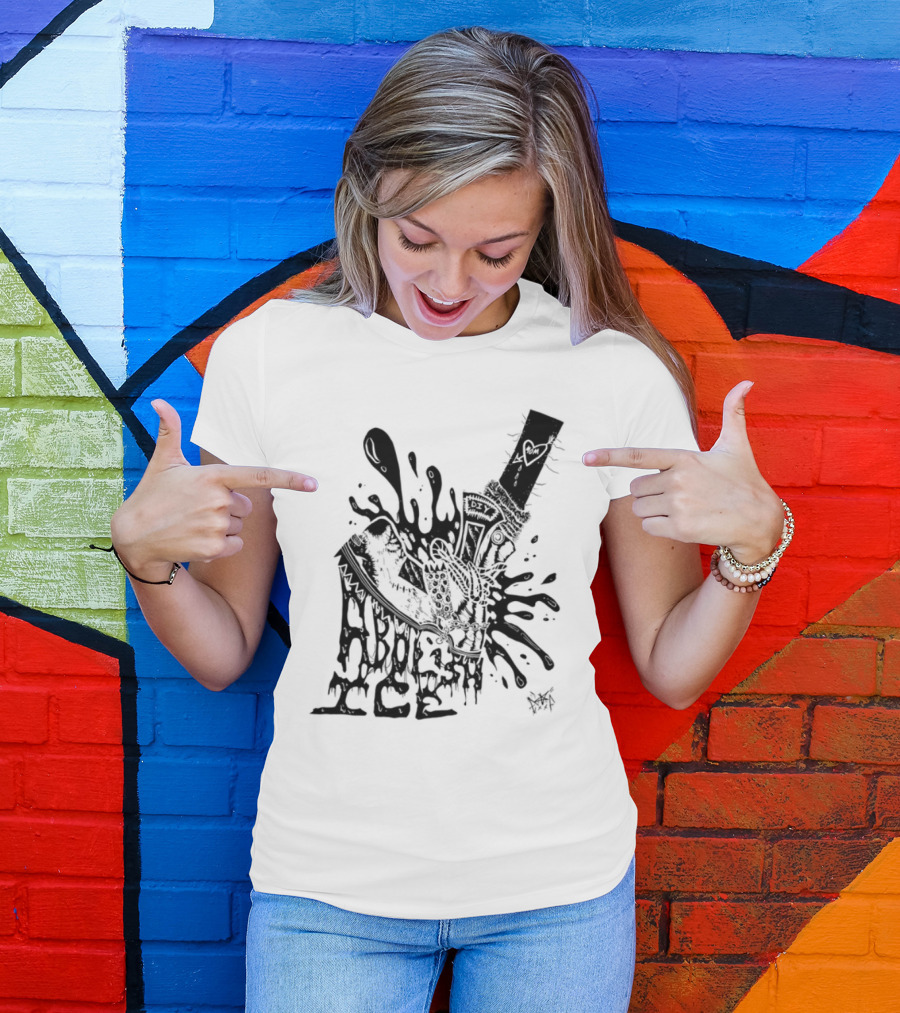 Punk With A Camera Abolish Ice Graphic Design Illustration T-Shirt