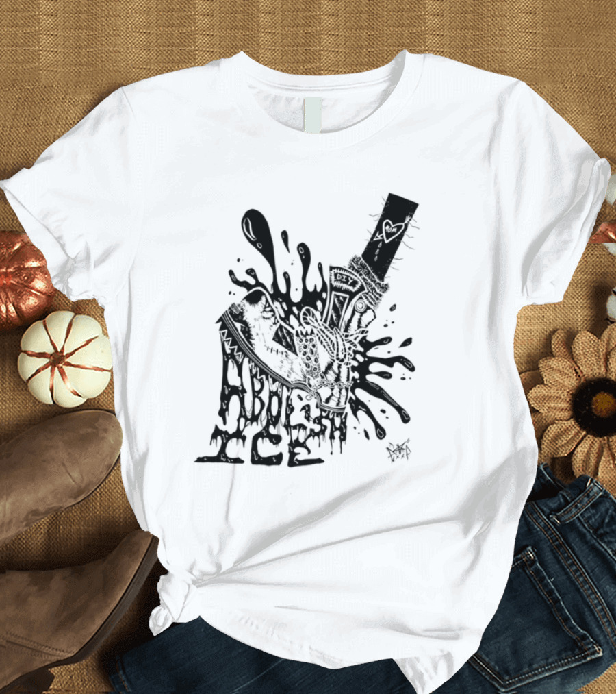Punk With A Camera Abolish Ice Graphic Design Illustration T-Shirt
