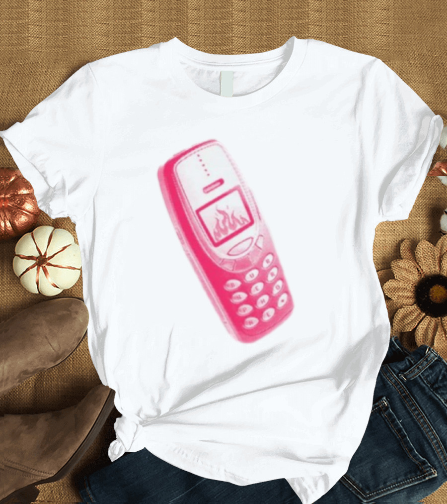 Ben Ellis The Burner Phone Retro Cell Fire Graphic T-Shirt