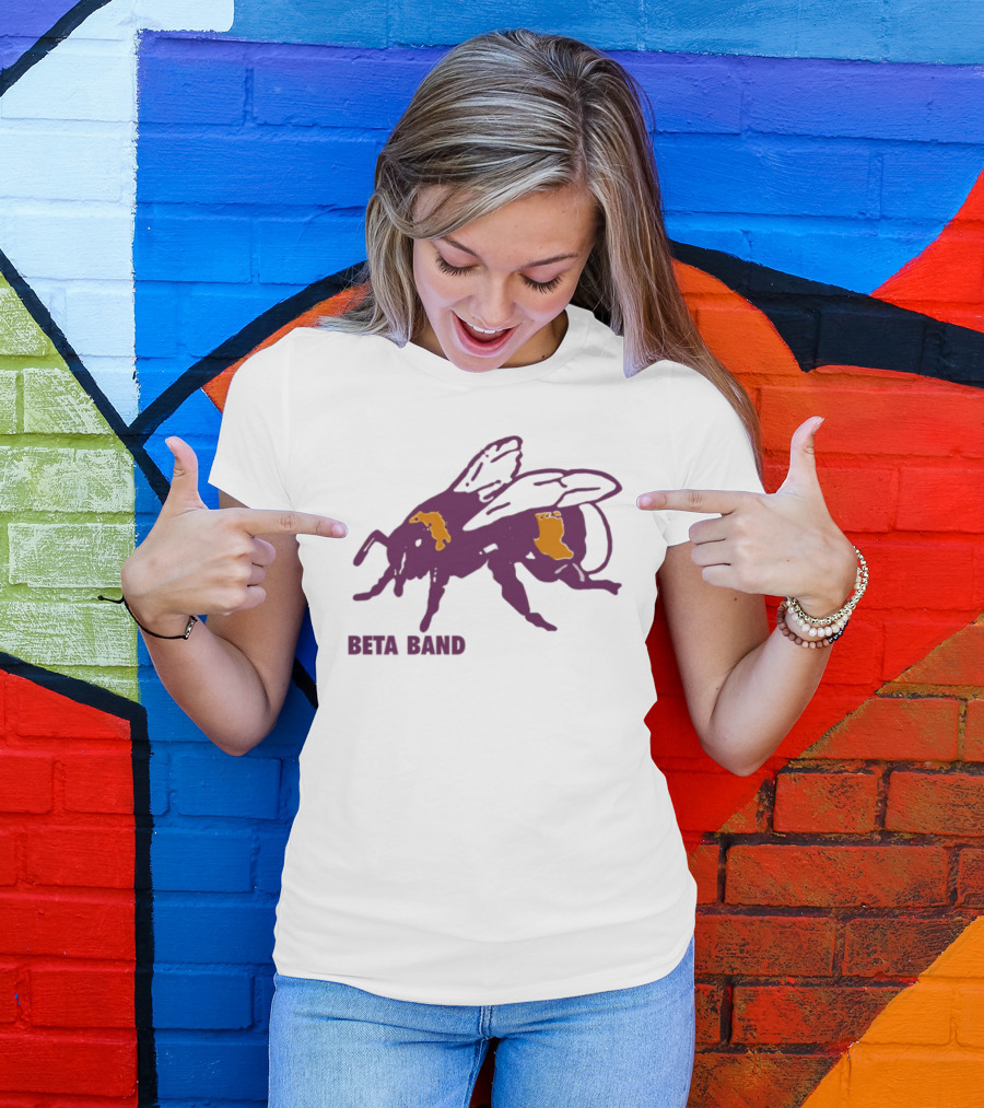 Beta Band Abstract Bee Purple Yellow T-Shirt