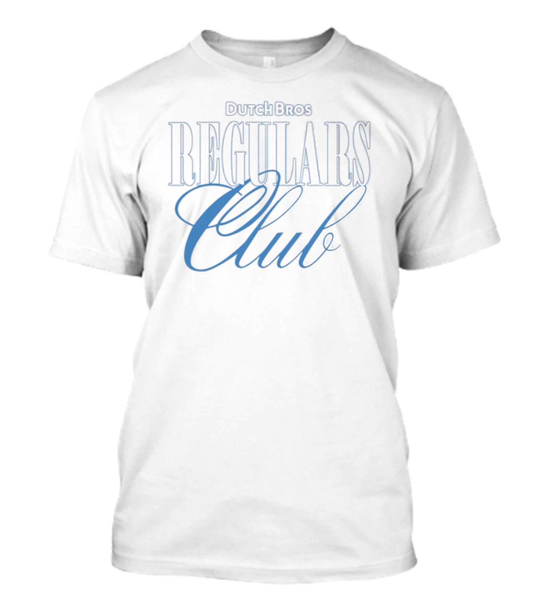 Dutch Bros Regulars Club Membership Blue Text T-Shirt