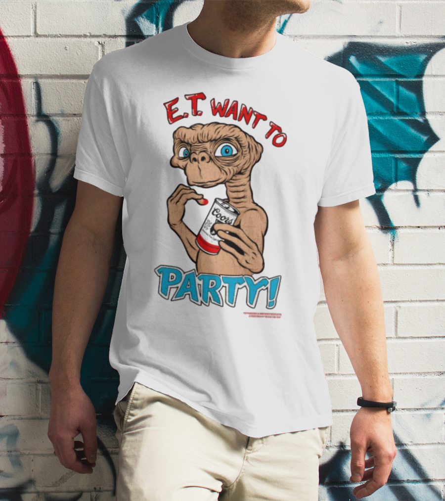 E.T. Want To Party Coors Can T-Shirt