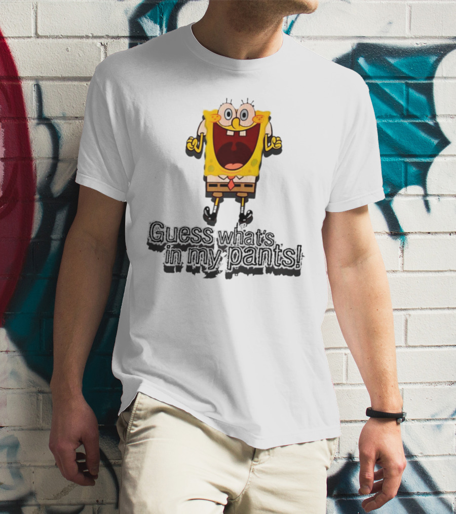 "Guess What's In My Pants Funny SpongeBob SquarePants Patrick Reference" T-Shirt