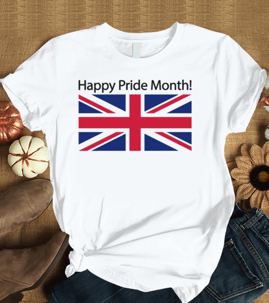 UK Flag Illegalshirts Happy Pride Month American Flag T-Shirt