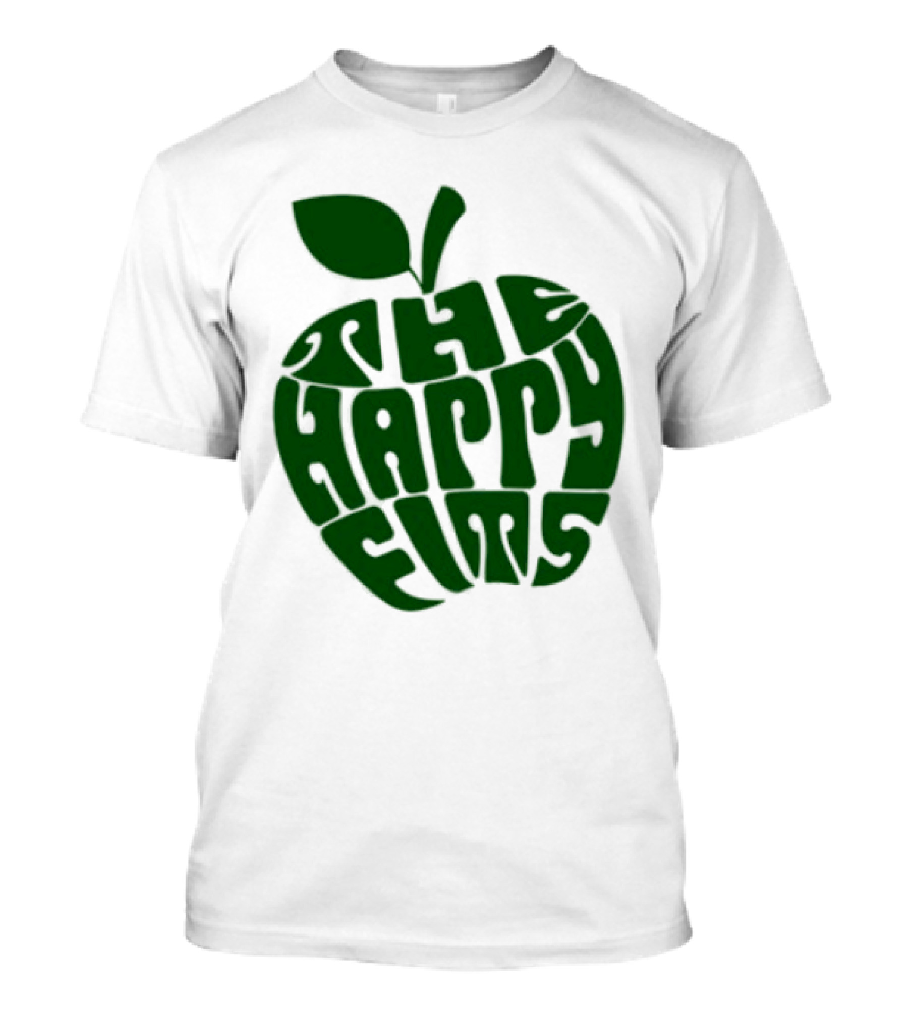 The Happy Fits Green Apple Text Art T-Shirt