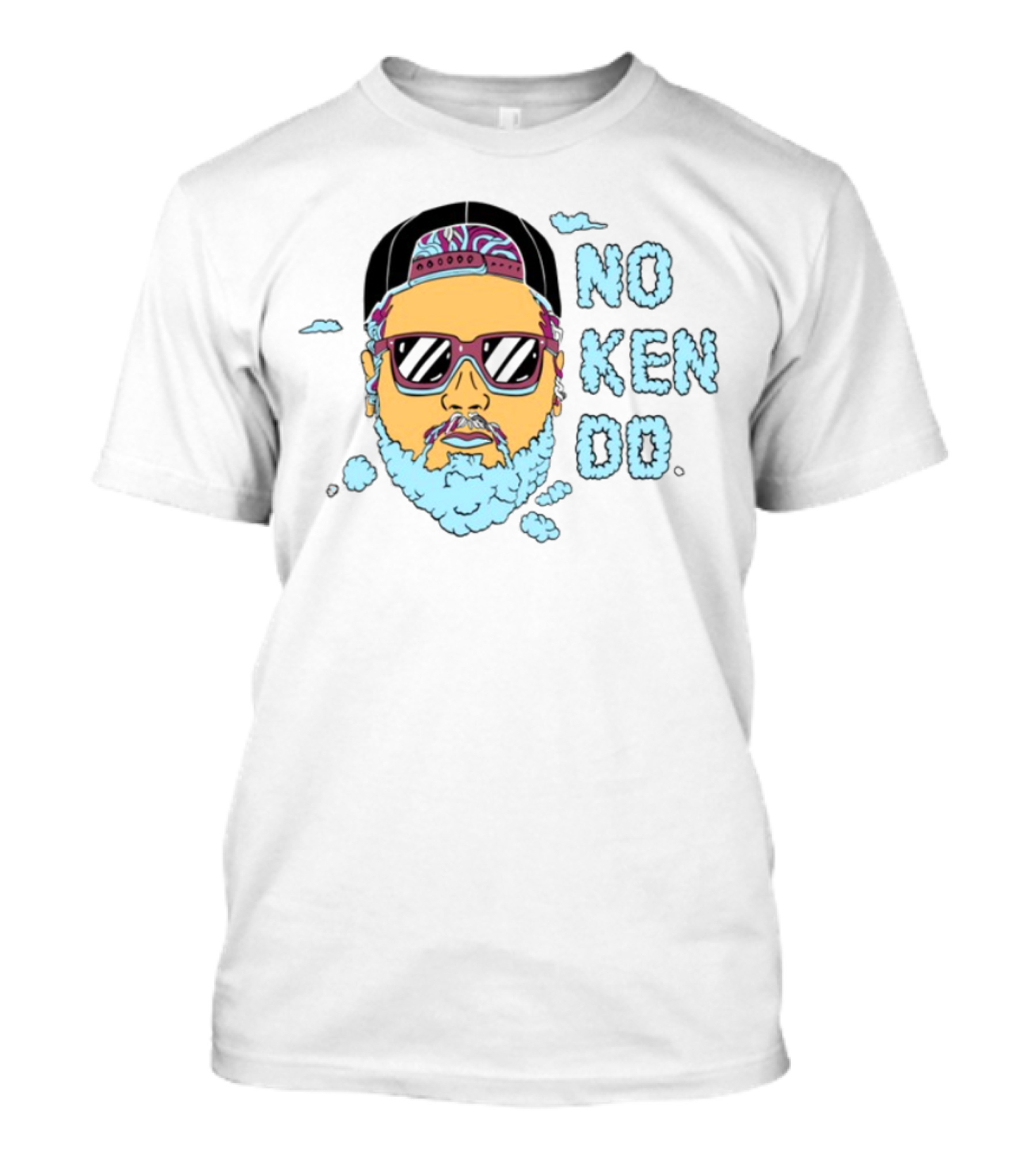 No Ken Do Trippy Ken Sunglasses Beard Cartoon T-Shirt