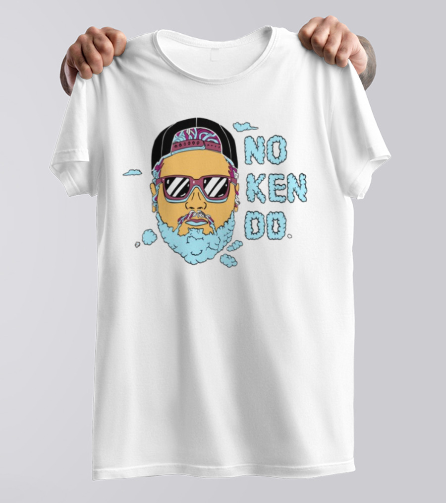 No Ken Do Trippy Ken Sunglasses Beard Cartoon T-Shirt