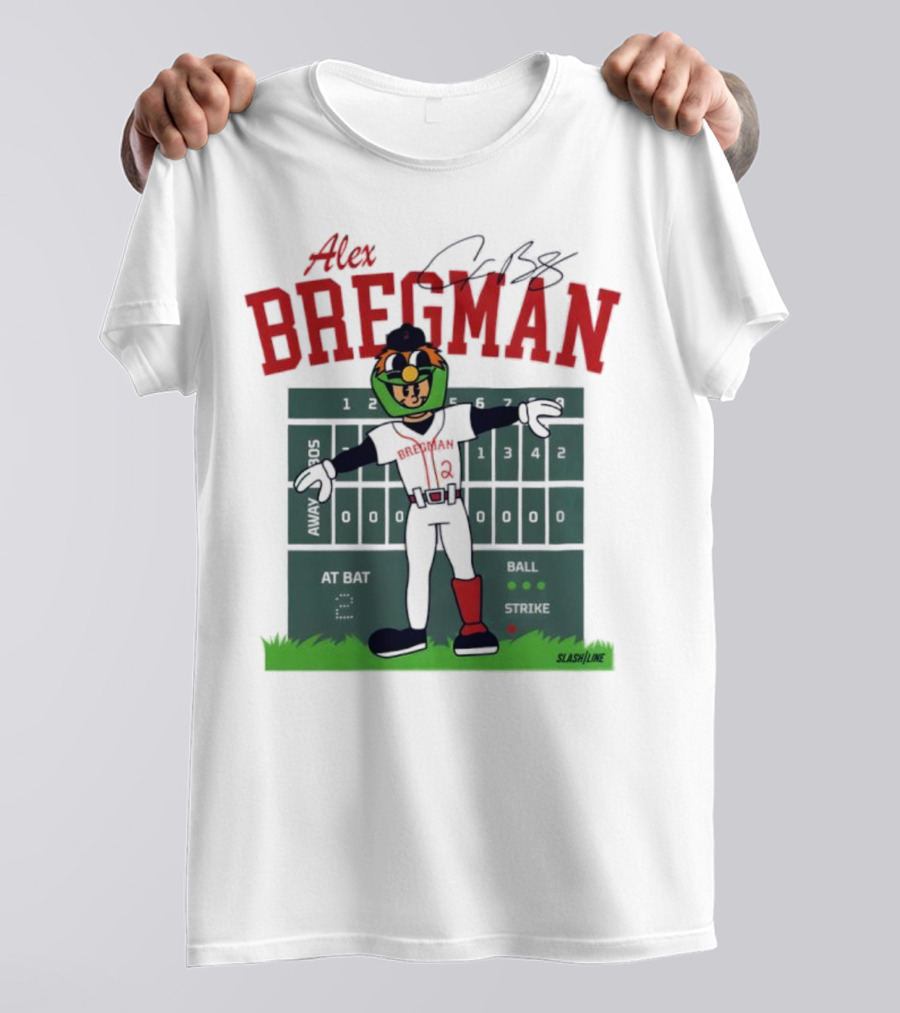 Alex Bregman Slashline Mascot Signature T-Shirt