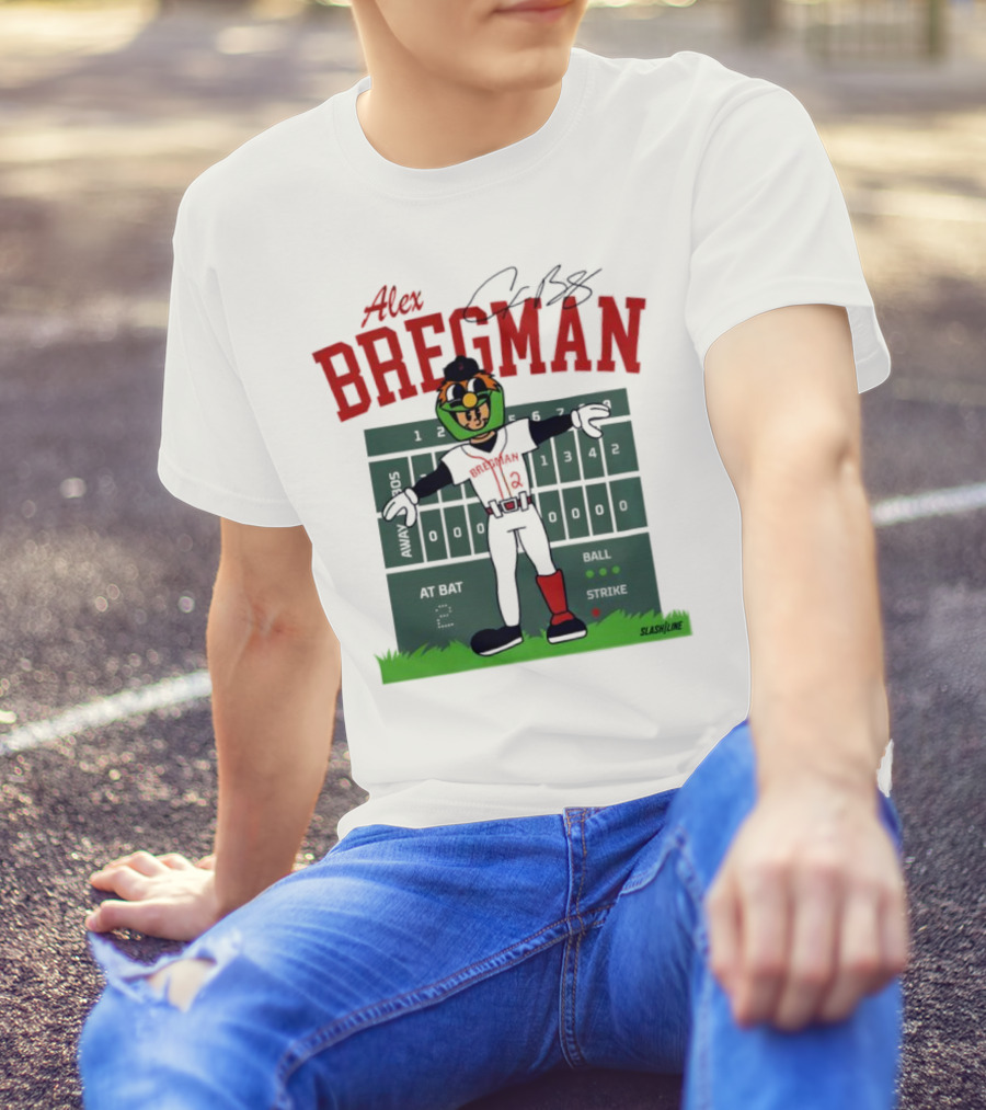 Alex Bregman Slashline Mascot Signature T-Shirt