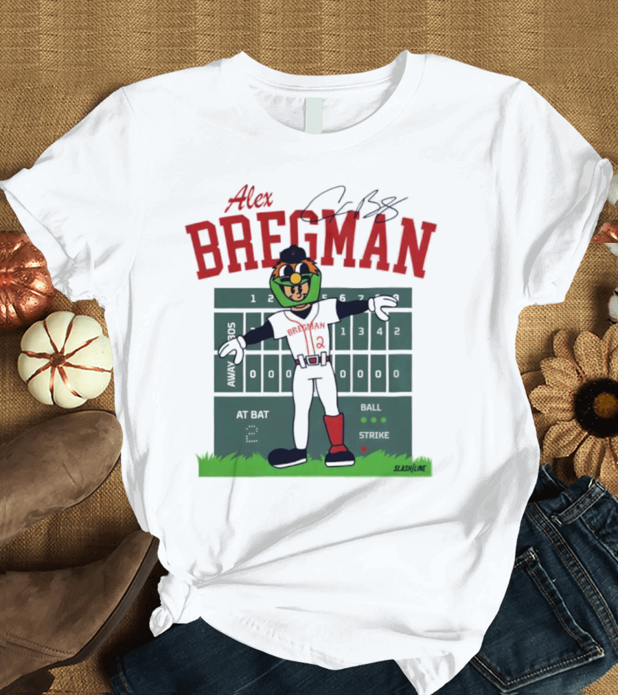 Alex Bregman Slashline Mascot Signature T-Shirt
