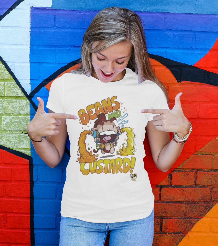 Beans And Custard Monkey Splash Comic Style Adventure T-Shirt