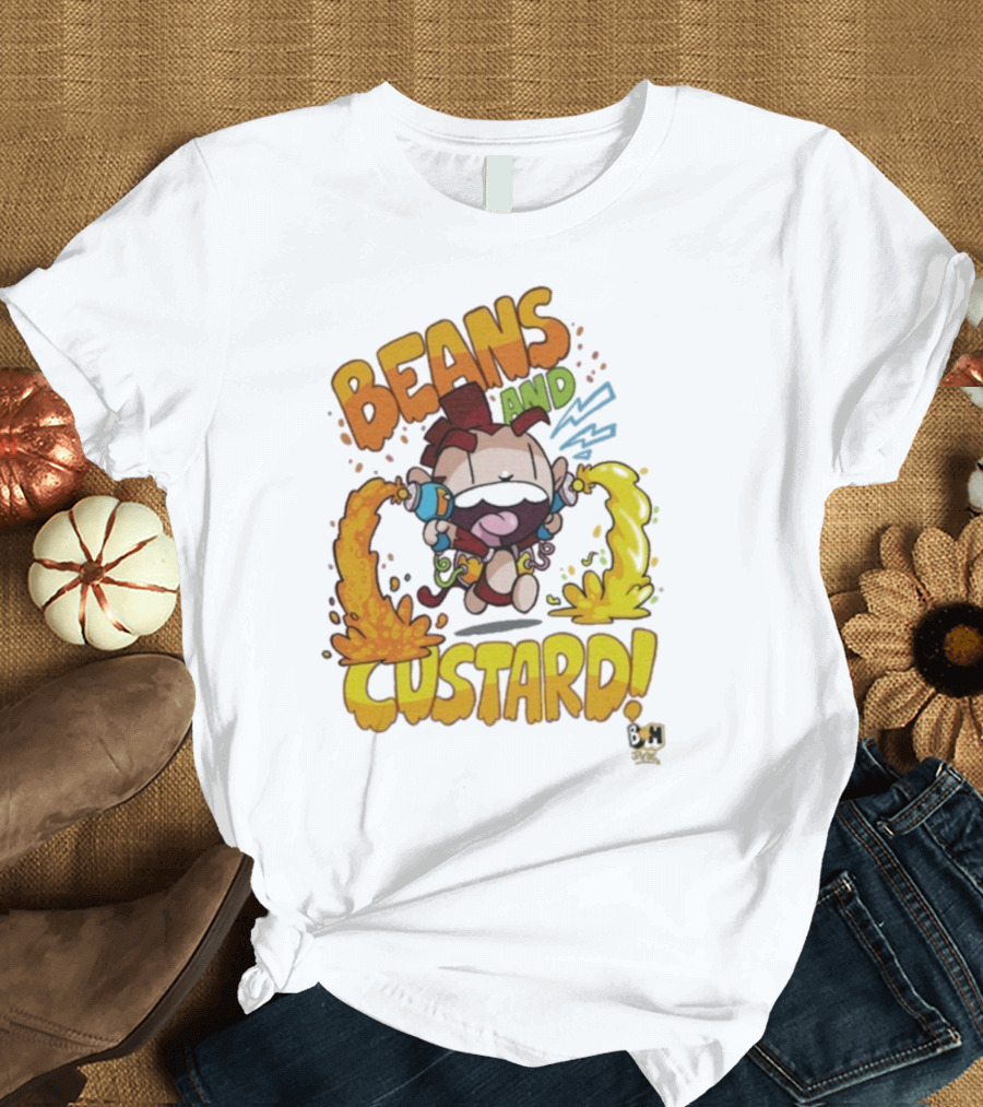 Beans And Custard Monkey Splash Comic Style Adventure T-Shirt