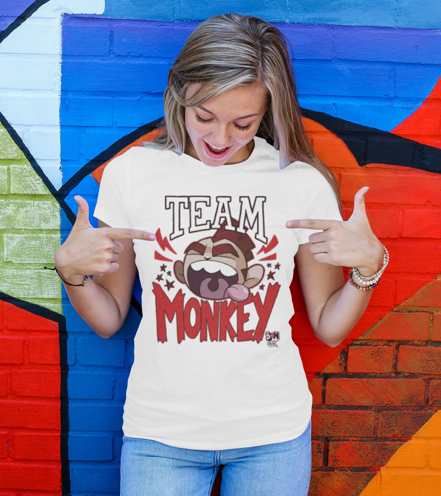 TEAM MONKEY BUNNY VS MONKEY TEAM SUPPORTERS FUN FACE T-Shirt