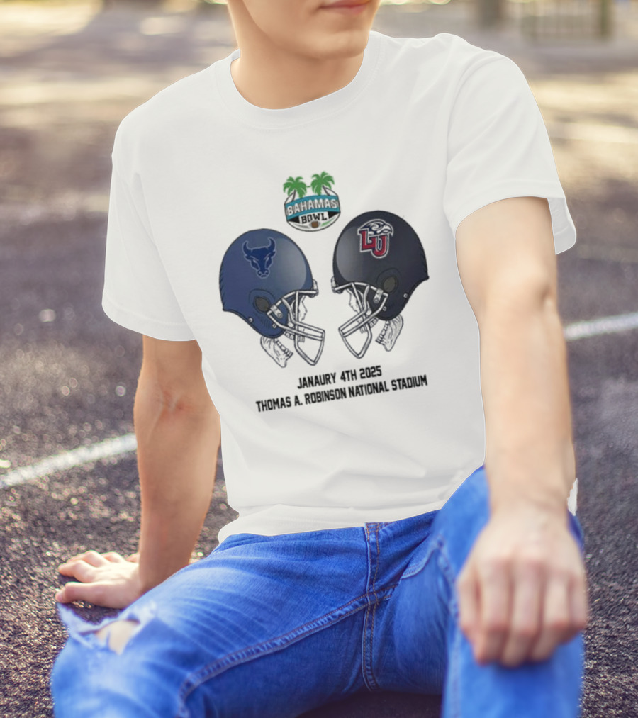 Buffalo Bulls Vs Liberty Flames Head To Head Bahamas Bowl January 4th 2025 Thomas A Robinson Stadium T-Shirt