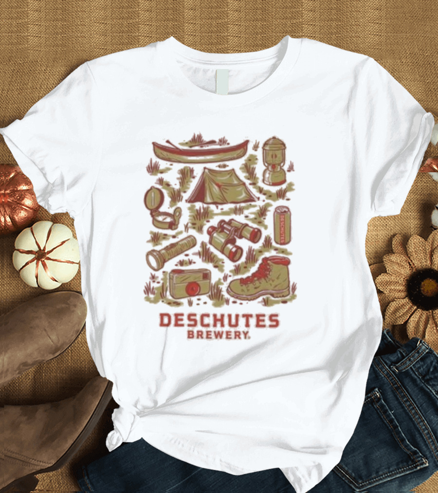 Deschutes Brewery Camping Adventure Gear Collage T-Shirt