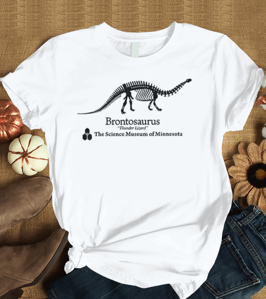 Brontosaurus Thunder Lizard The Science Museum Of Minnesota Stranger Things Dustin T-Shirt