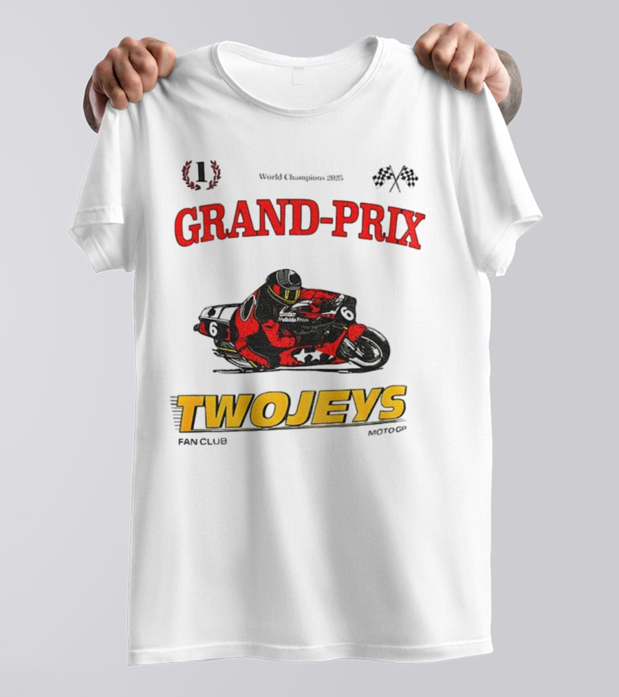 Grand Prix World Champions 2025 Twojeys Moto Racing Fan Club T-Shirt