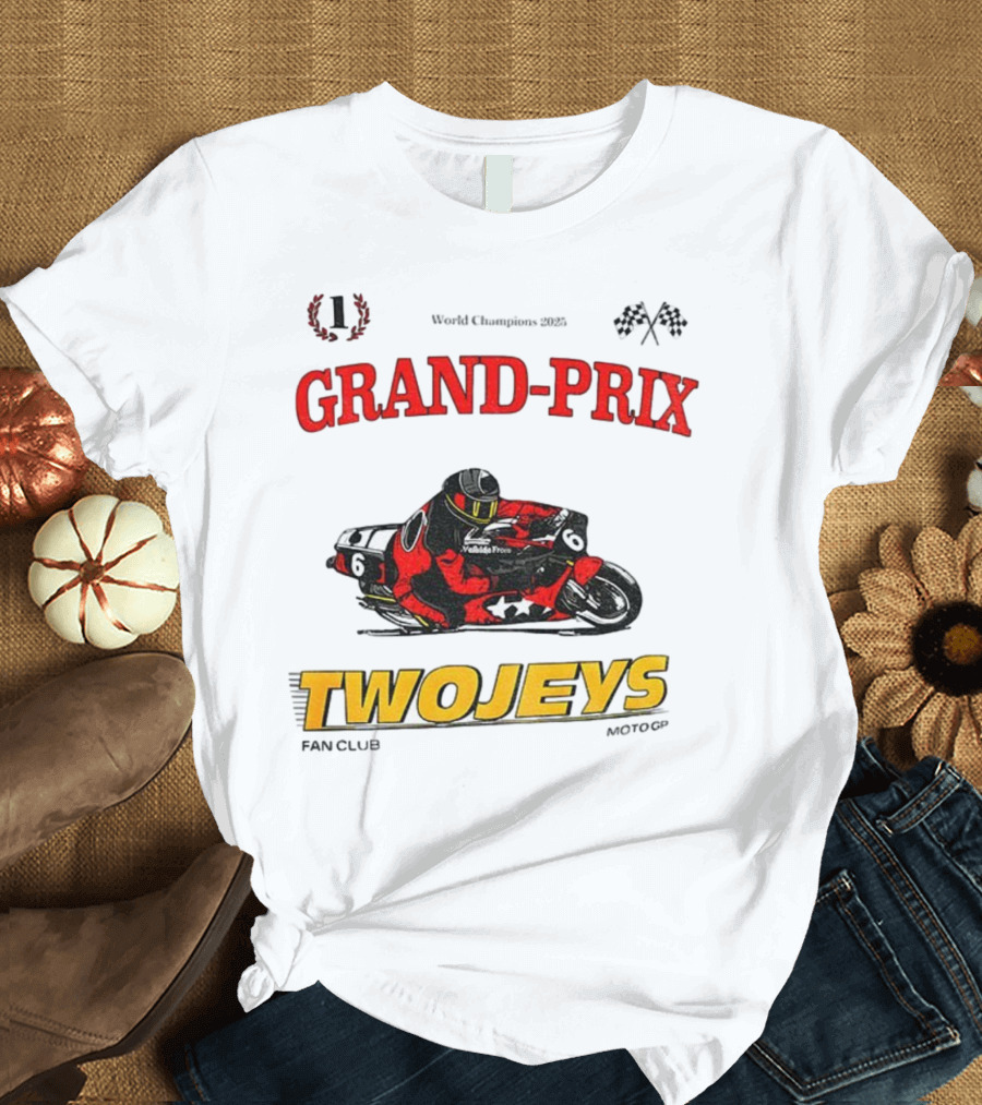 Grand Prix World Champions 2025 Twojeys Moto Racing Fan Club T-Shirt