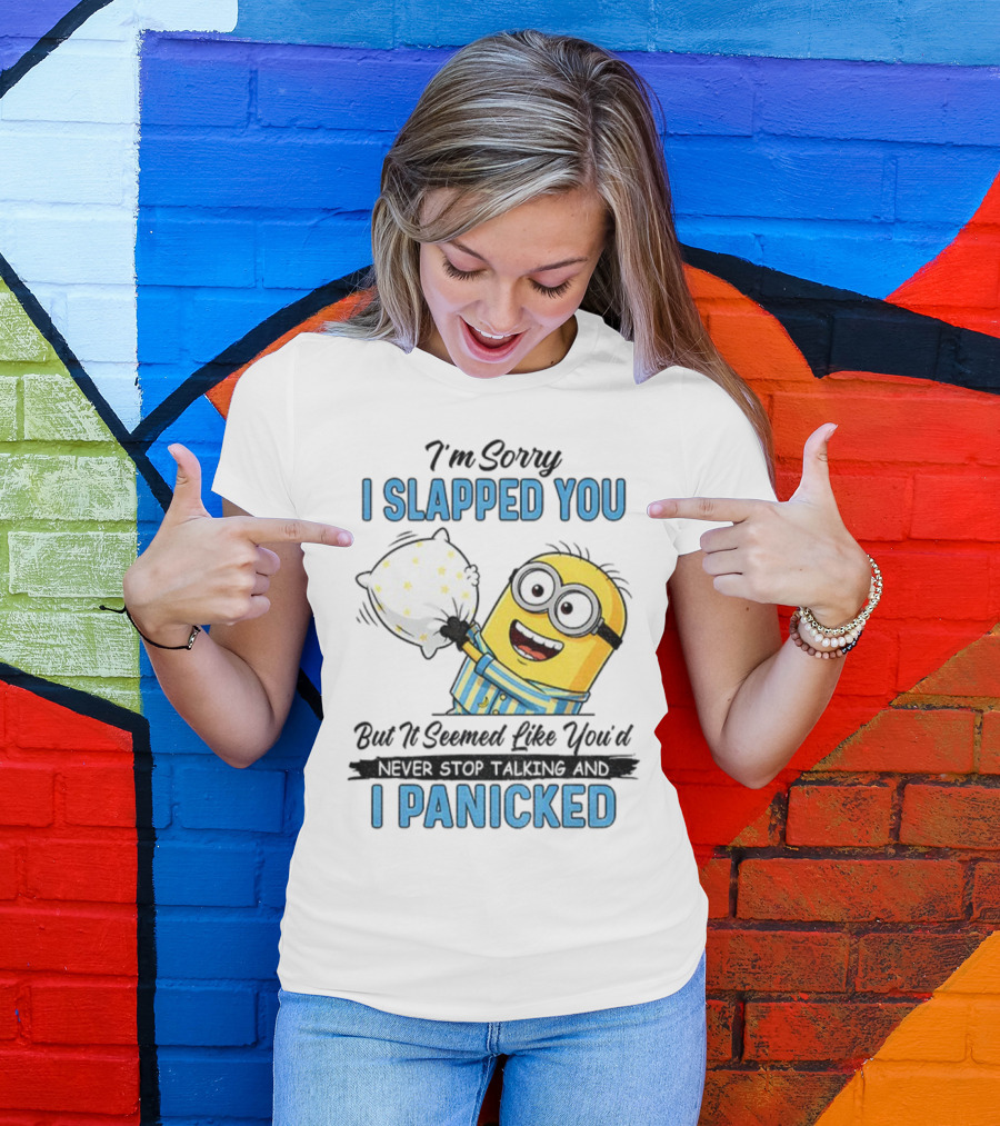 Minion I Slapped You I Panicked Pillow Fight Pajamas T-Shirt