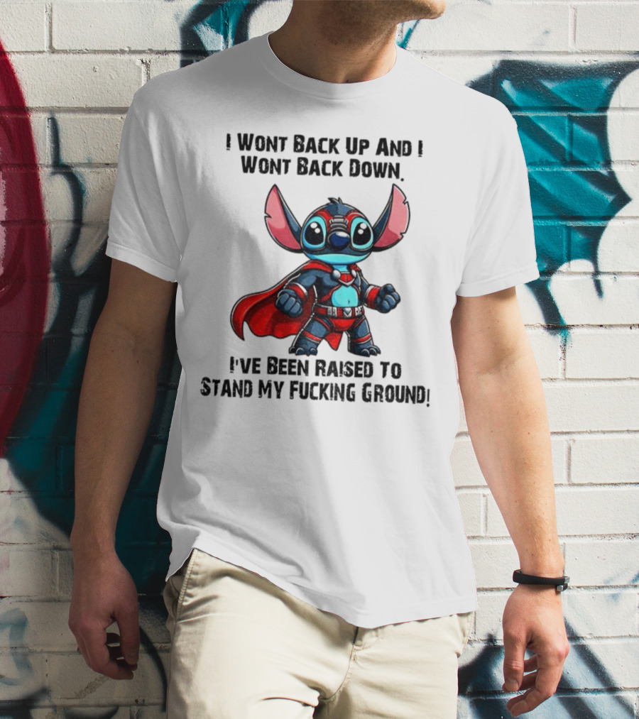 Stitch Superhero Stand My Ground Quote T-Shirt