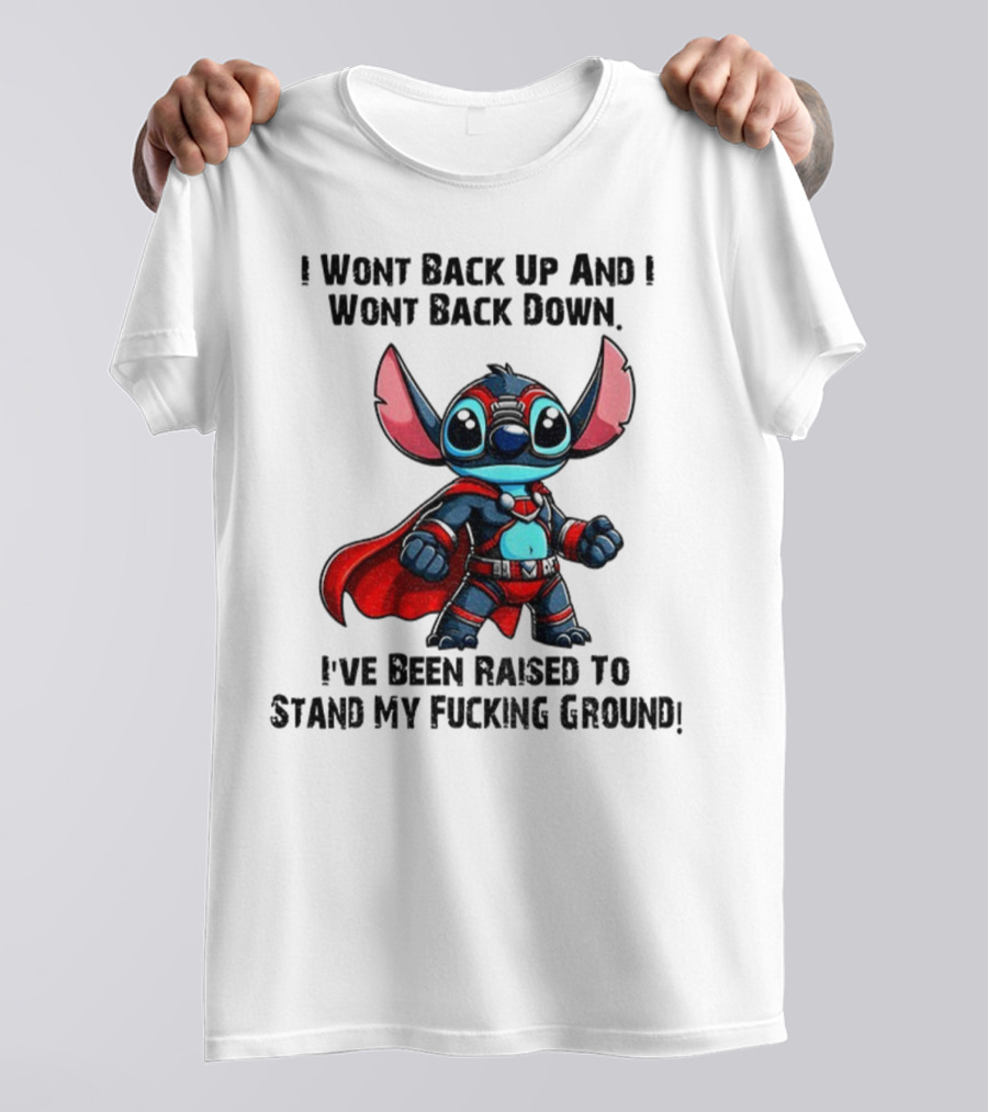 Stitch Superhero Stand My Ground Quote T-Shirt