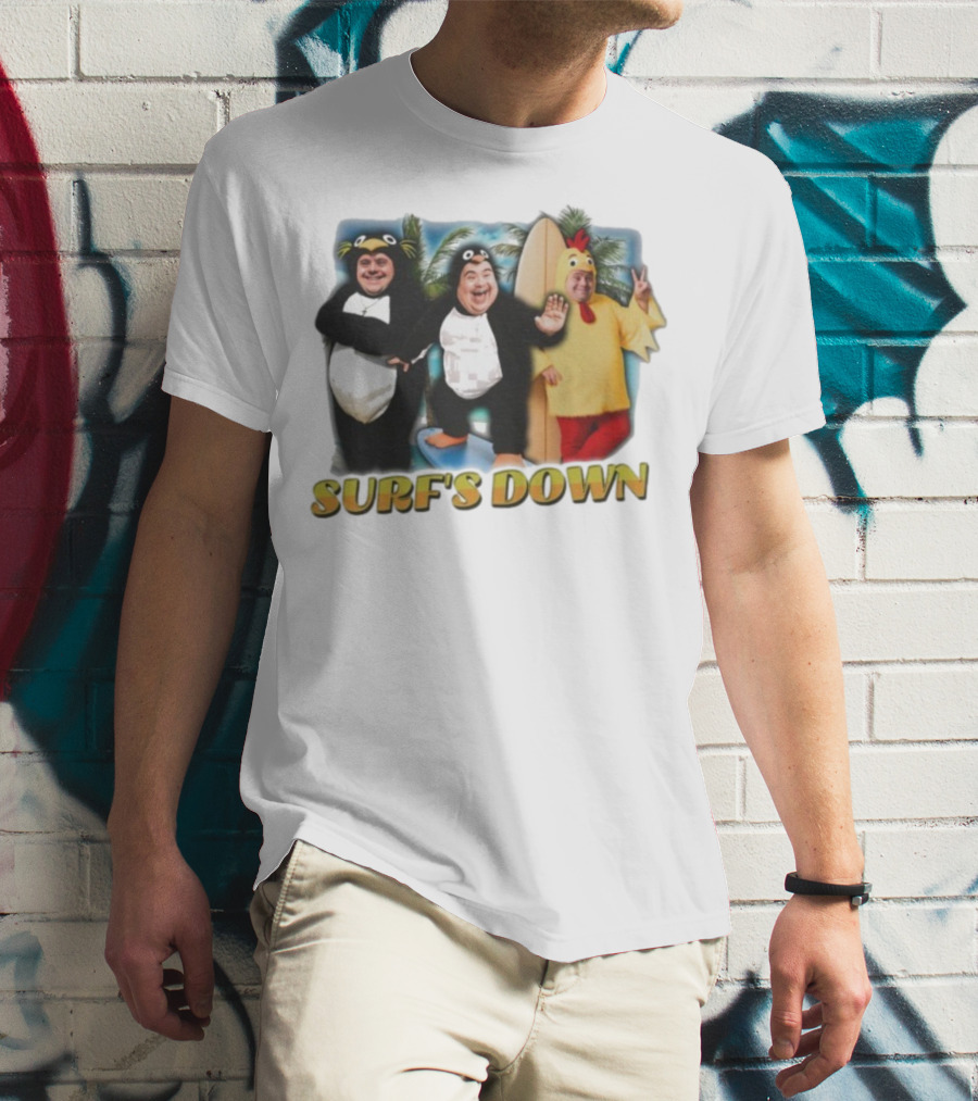 "Surf’s Down Penguin And Chicken Costume Fun" T-Shirt