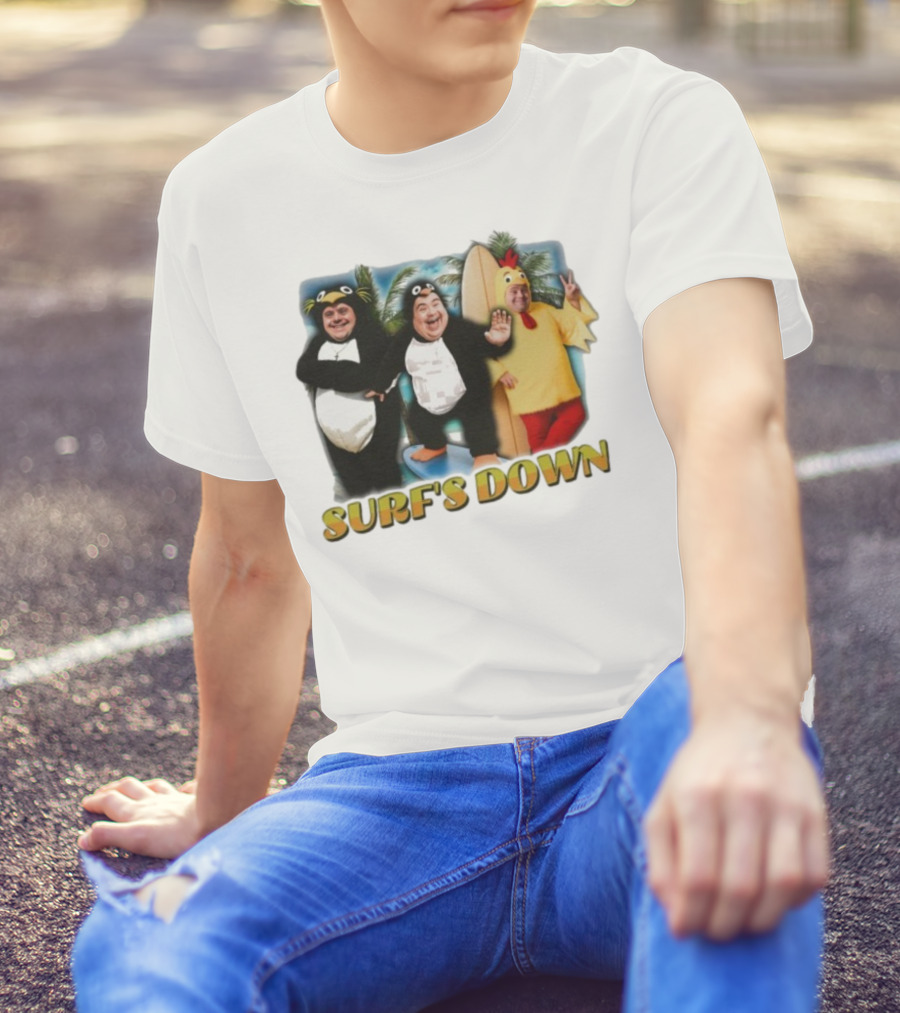 "Surf’s Down Penguin And Chicken Costume Fun" T-Shirt