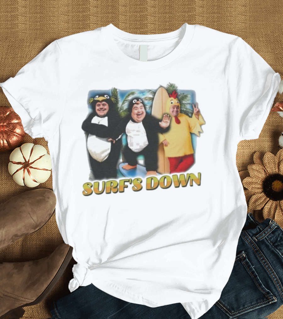 "Surf’s Down Penguin And Chicken Costume Fun" T-Shirt