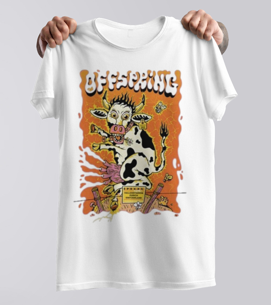 Offspring Hallenstadion Zurich 2025 Tour September Switzerland Cow Art T-Shirt