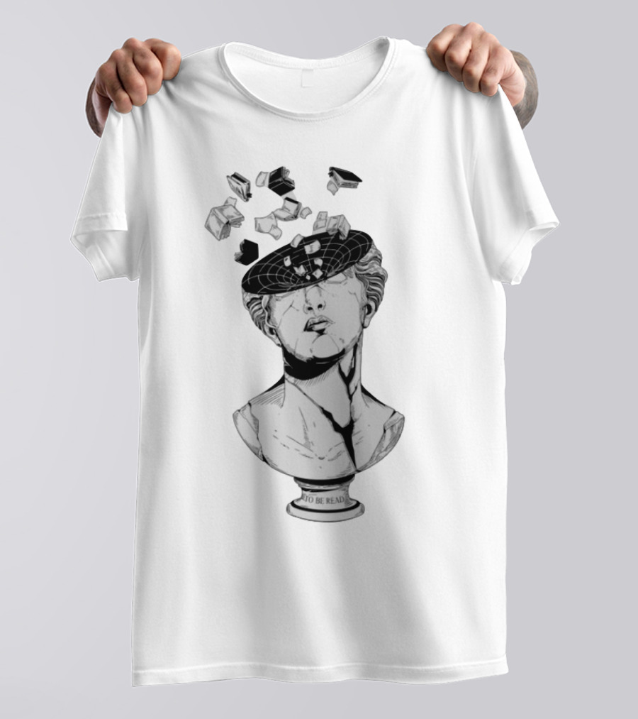 Daniel Greene To Be Read Exploding Head Sculpture With Floating Books T-Shirt