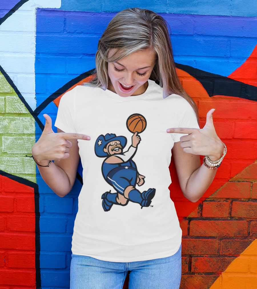 Frisco RoughRiders Dallas Mavericks Crossover Mascot Basketball Cowboy T-Shirt