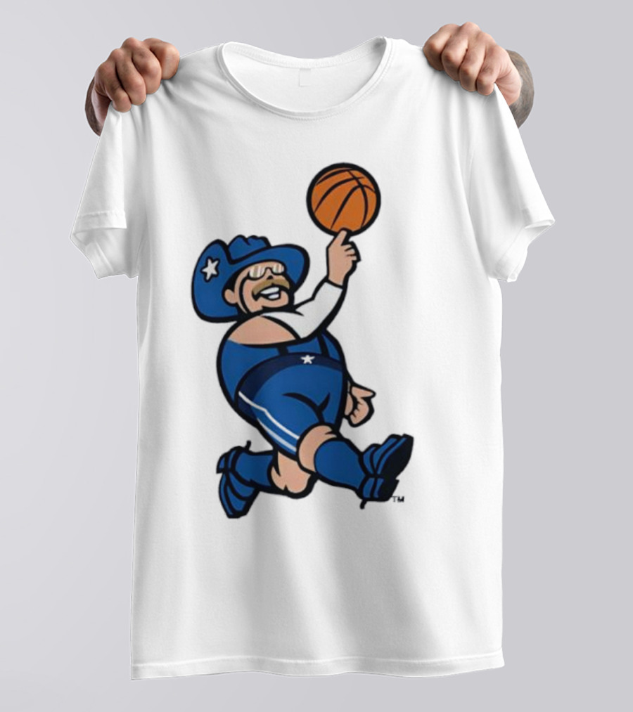 Frisco RoughRiders Dallas Mavericks Crossover Mascot Basketball Cowboy T-Shirt