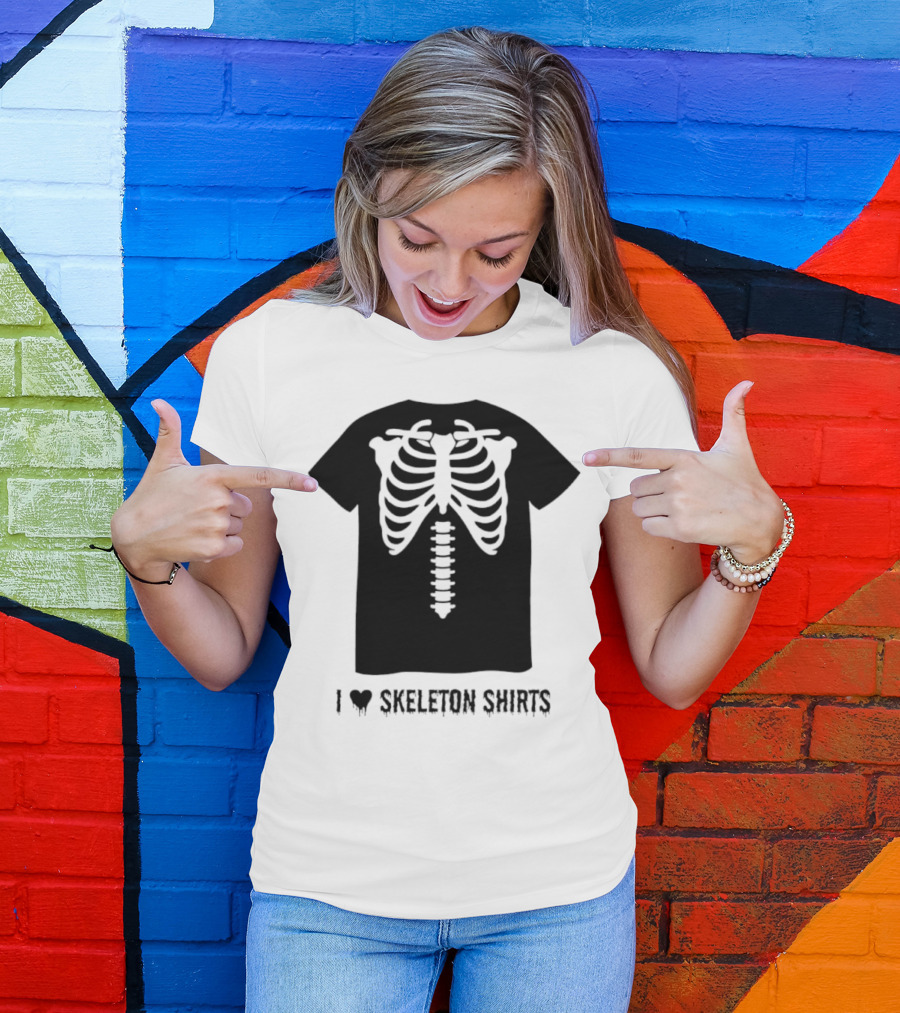 I Love Skeletons Heart Original Skeleton T-Shirt