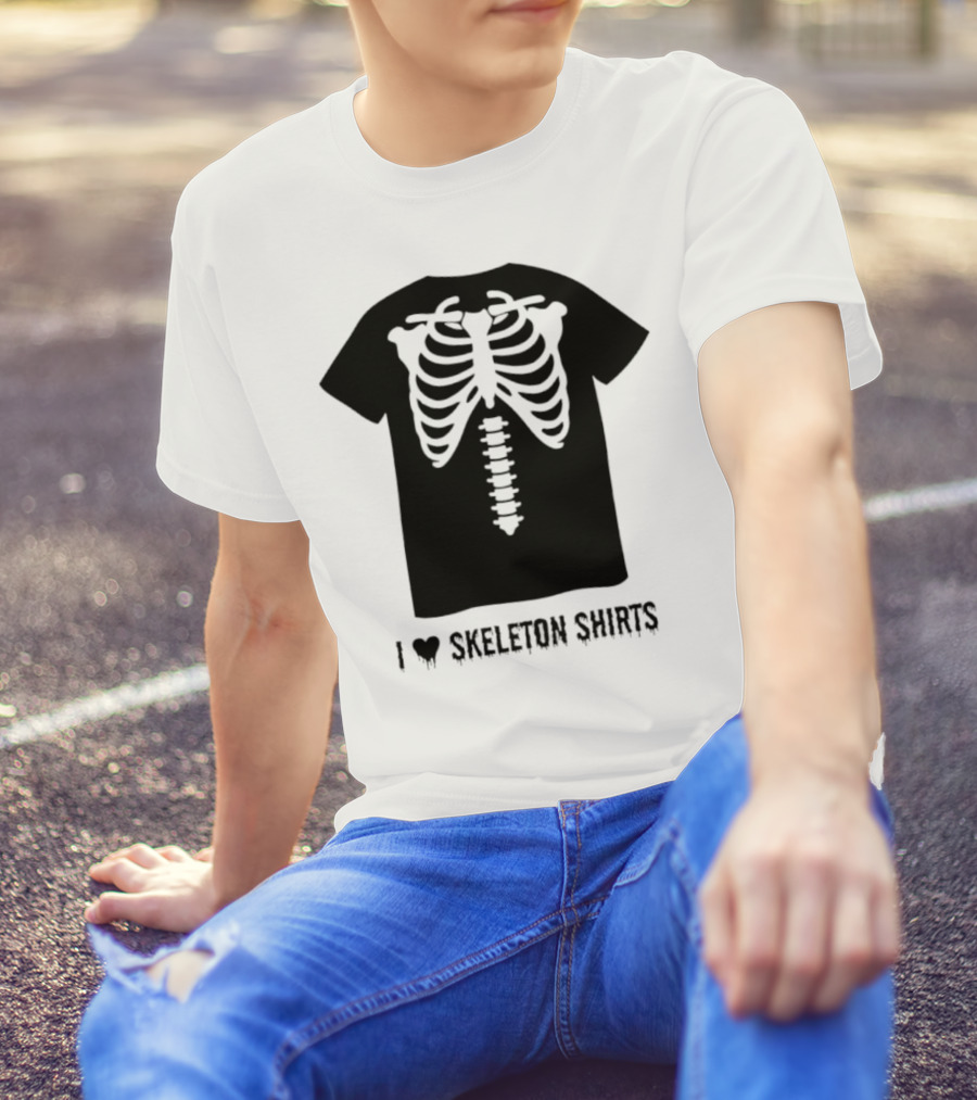I Love Skeletons Heart Original Skeleton T-Shirt