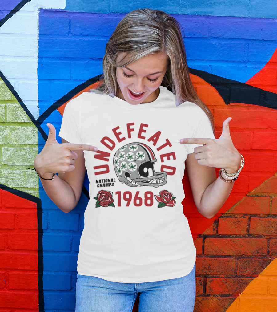 Ohio State Buckeyes Undefeated 1968 Rose Bowl Helmet T-Shirt