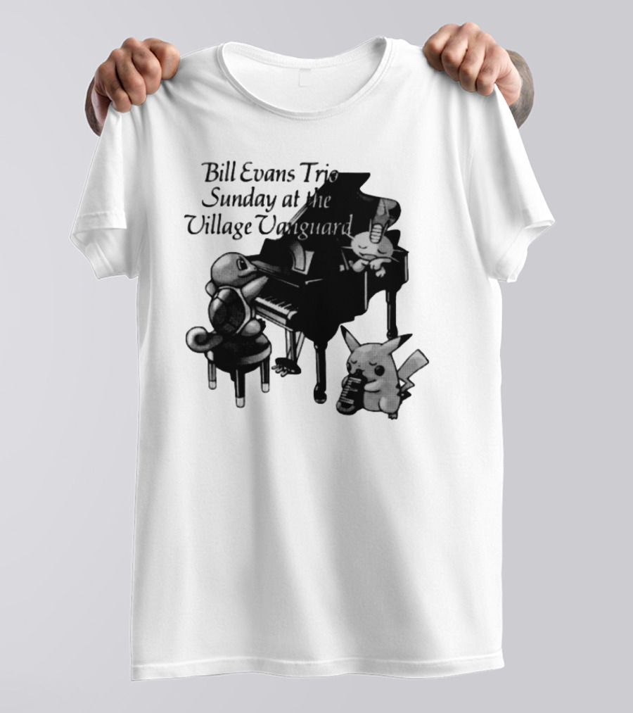 Bill Evans Trio Sunday At The Village Vanguard Pikachu Squirtle Playing Piano T-Shirt