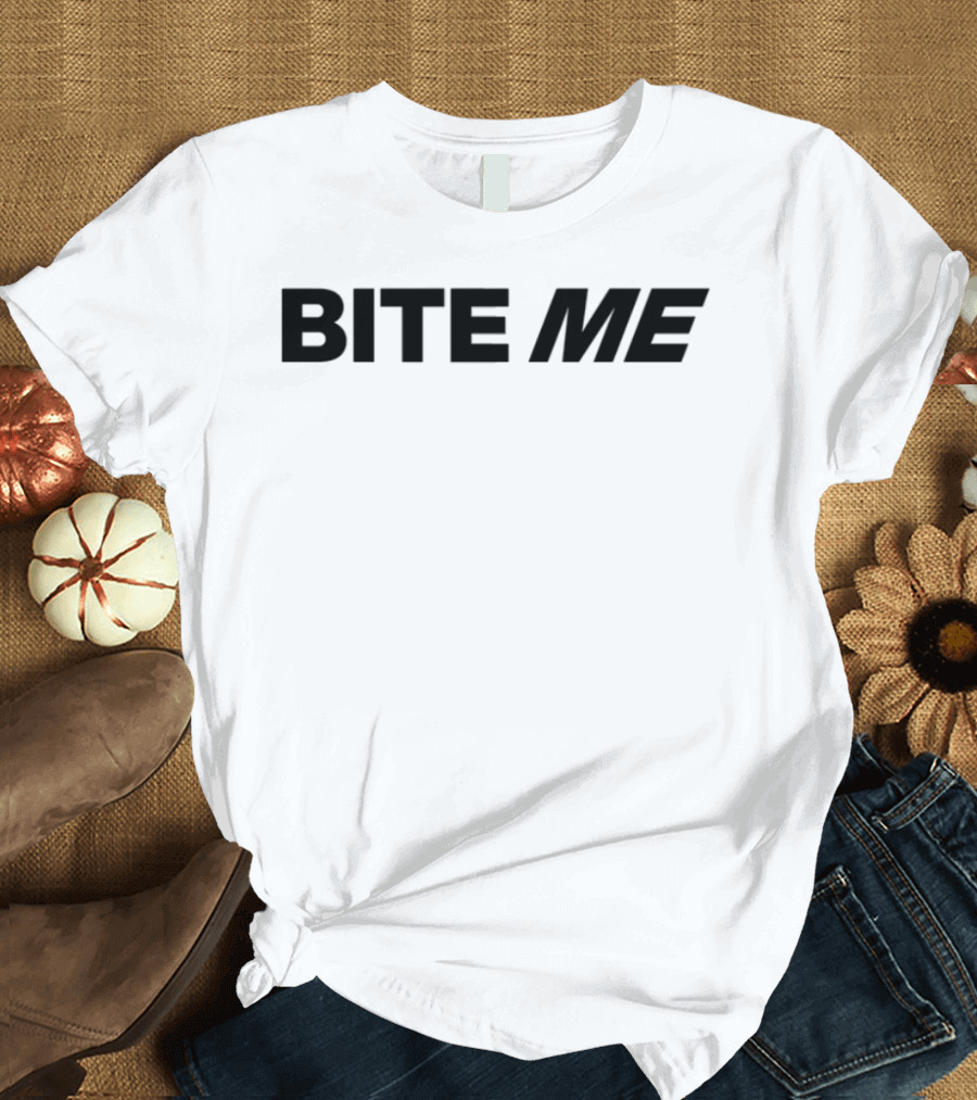 Bite Me Vampire Fangs Halloween Graphic T-Shirt