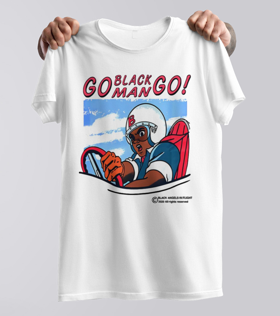 Metro Boomin Go Black Man Go Racer B Helmet Black Angels In Flight Text T-Shirt