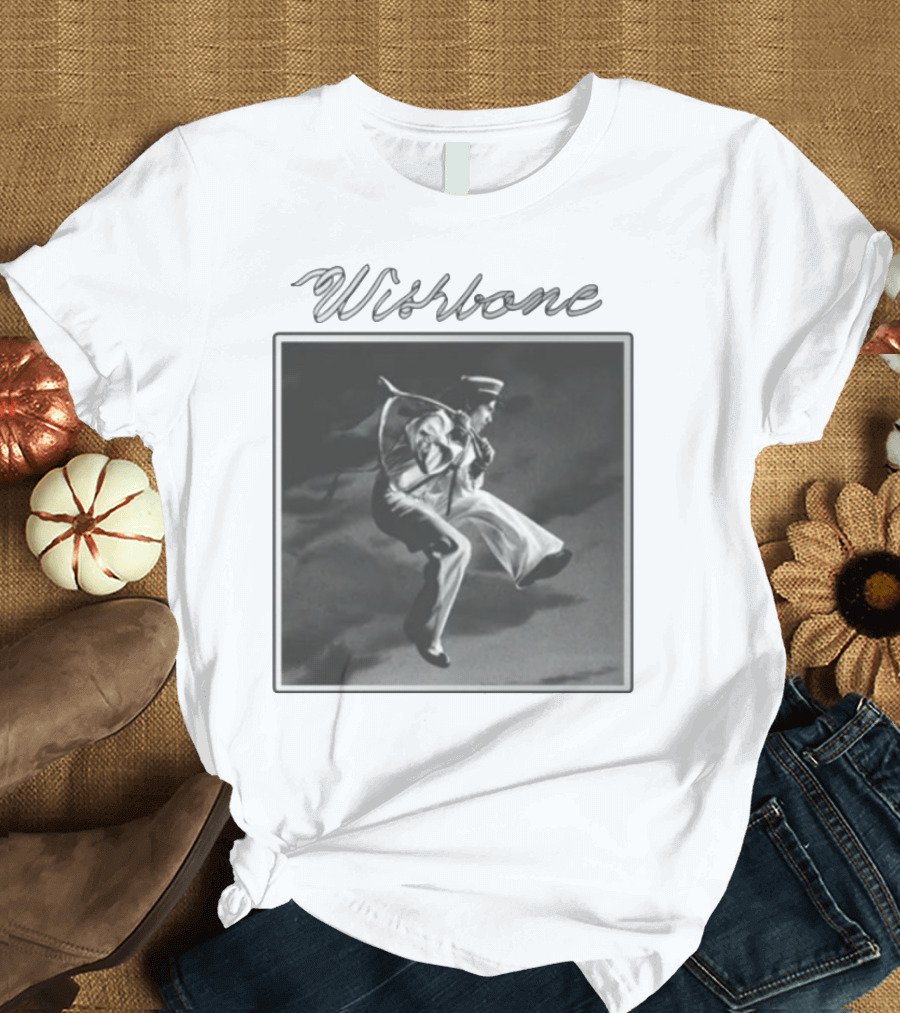 Wishbone Sailor Jumping Album Cover Black And White T-Shirt