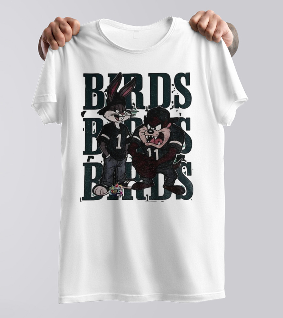 Bugs Taz Birds Dye Hard Philly Jalen Hurts A.J. Brown Philadelphia Eagles NFL T-Shirt
