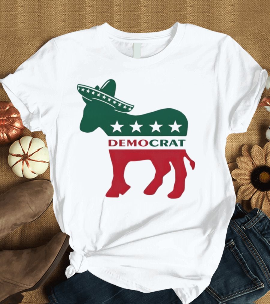 Democrat Donkey Sombrero Stars Cinco De Mayo Celebration T-Shirt