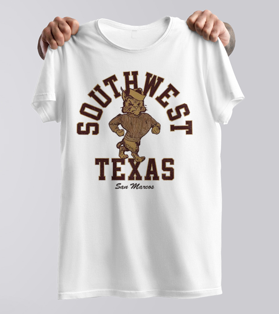 Southwest Texas San Marcos Bobcats Vintage Mascot T-Shirt