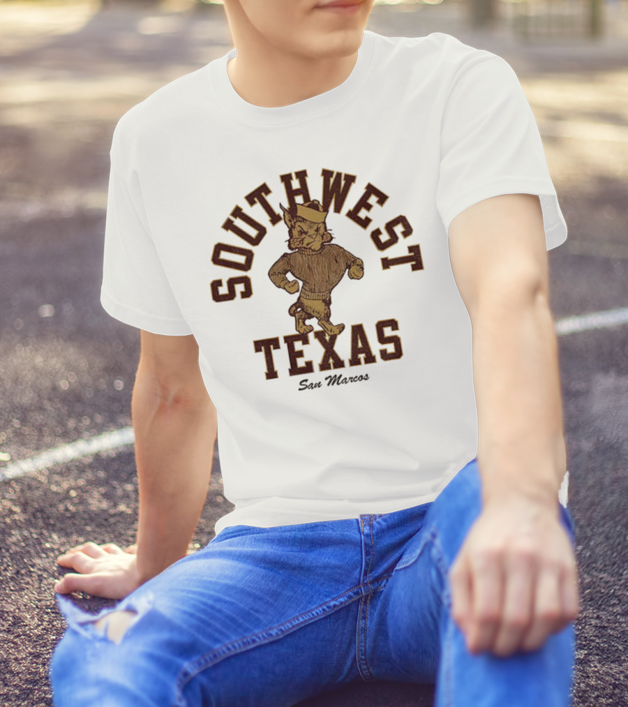 Southwest Texas San Marcos Bobcats Vintage Mascot T-Shirt