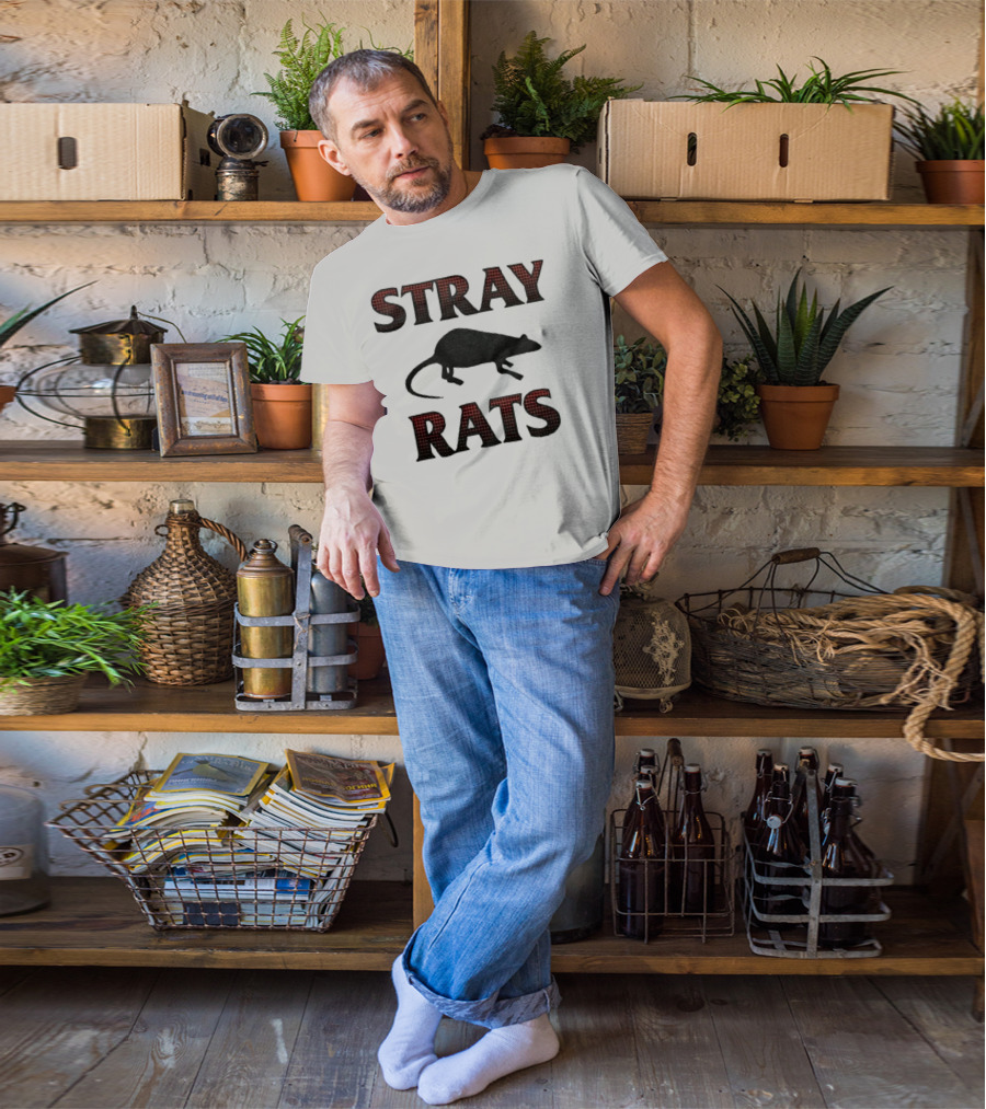 Stray Rats Rodenticide Halftone Dark Rat Silhouette T-Shirt