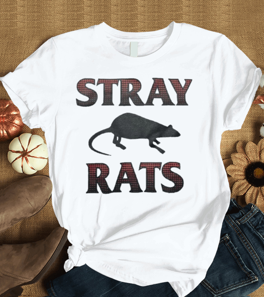 Stray Rats Rodenticide Halftone Dark Rat Silhouette T-Shirt