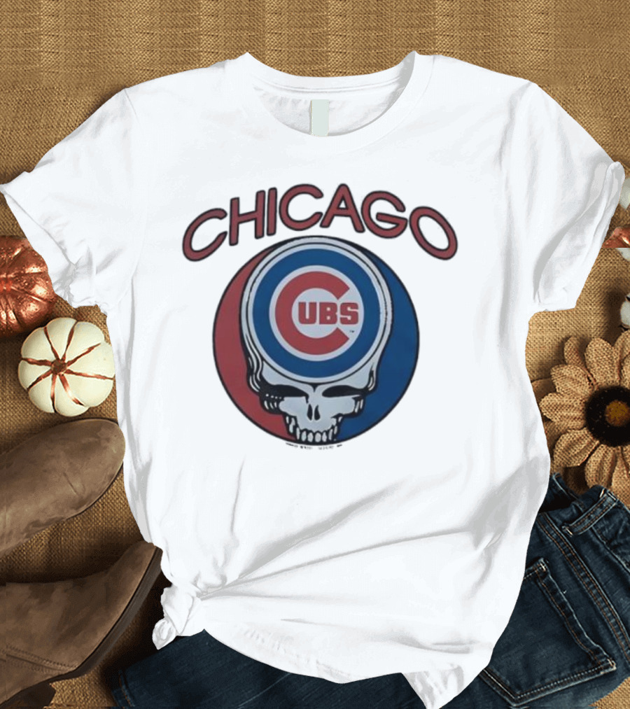 Chicago Cubs Grateful Dead Collaboration Steal Your Base Skull T-Shirt