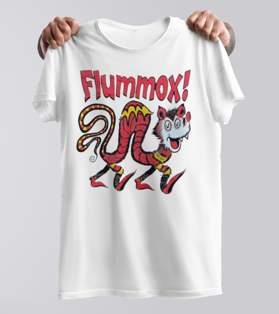 Flummox Seussian Opossum Pal Red Yellow Striped Creature T-Shirt
